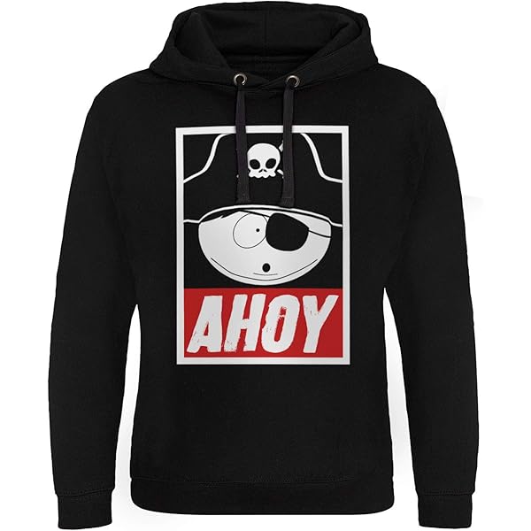 South Park Eric Cartman - Sweat à Capuche Officiel "I Am So Seriously" - Noir - Taille 5XL Grande Taille