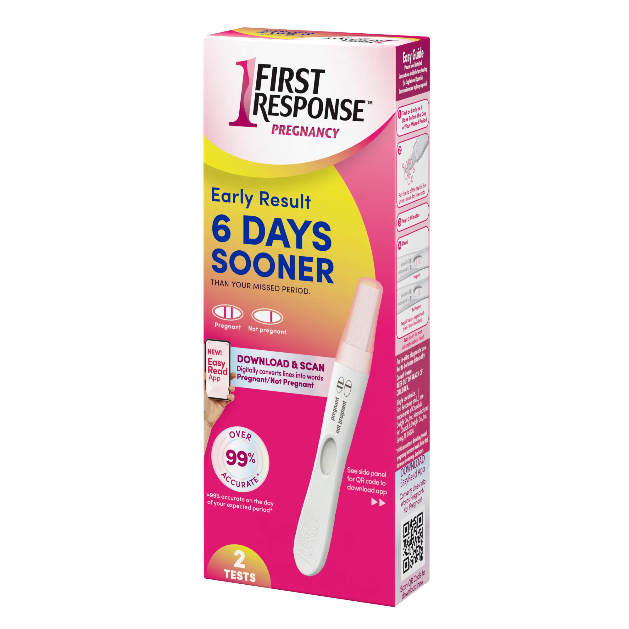First Response Early Result Pregnancy Test, 2 Count (Packaging & Test Design May Vary) (Pack of 2)