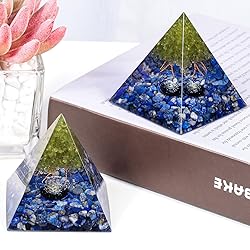 mookaitedecor Peridot Tree of Life Orgone Pyramid