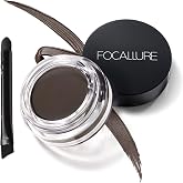 FOCALLURE Eyebrow Pomade with Brush, Waterproof 16HR, Vegan (EBONY) | Smudge Proof and Sweat Resistant Brow Color, Long Lasting Buildable Cream-Gel, Multi-Use for Brows &amp; Eyeliner, Cruelty-Free