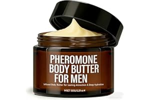 Pheromone Body Butter For Men, Men's Body Butter With Shea Butter, Rosehip & Coconut Oil, Non-Oily Moisturizing Ingredients C