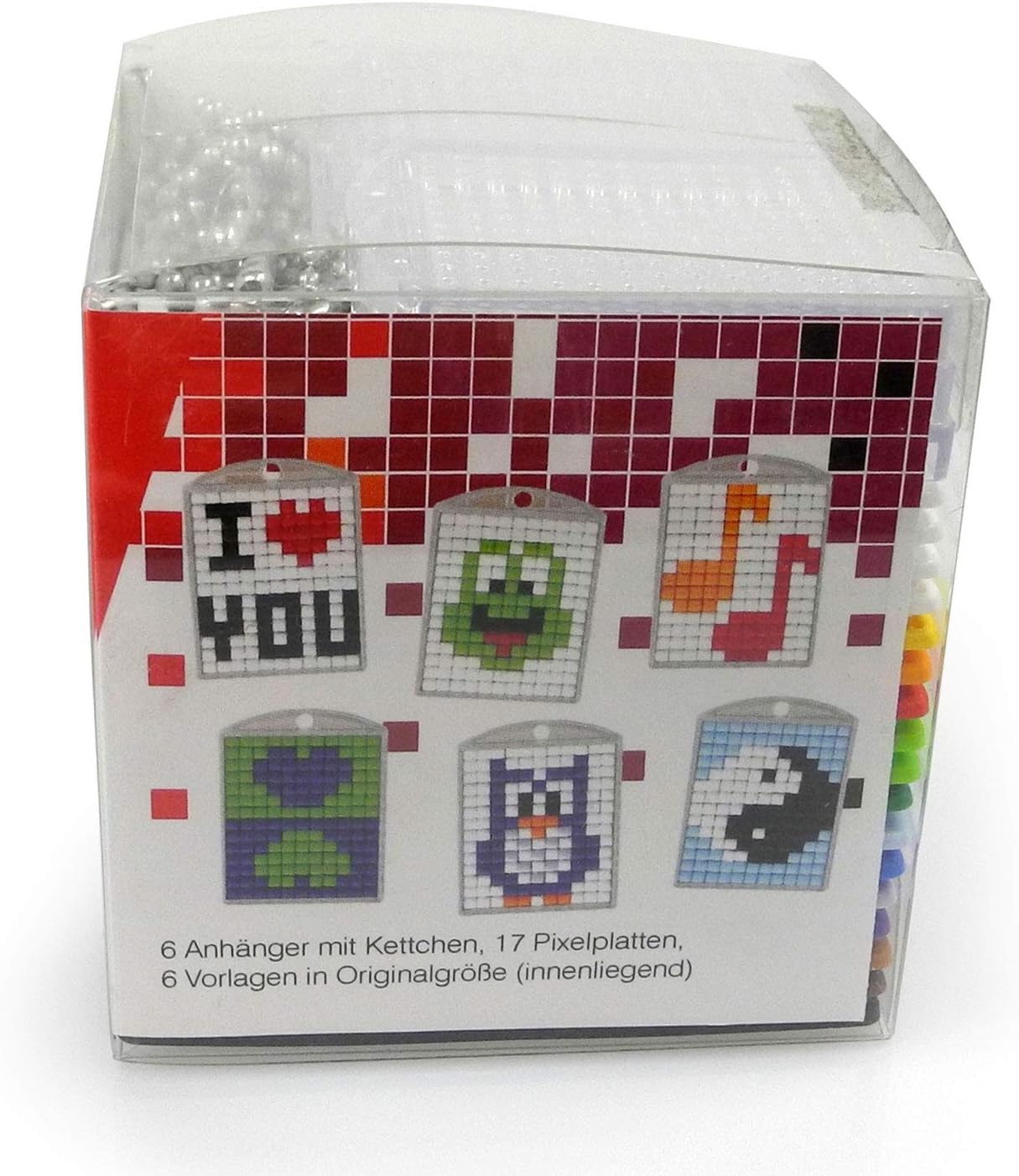 Pracht Creatives Hobby Pixel P90006-63501 Fun Craft Set 1 for Making 6 Keyrings (Lockets) for Children Easy Plug System - Image 3