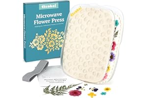 Etcokei Microwave Flower Press Kit, Quick Flower Pressing Kit for Adults & Kids, 6.3"x8.3" Larger Flower Press for Plant DIY Arts, Resin Arts, Scrapbooking, Nail Craft, Ideal Gift for Lovers