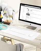 YSAGi Non-Slip Desk Pad 80x40 cm Waterproof PVC Leather White view 2