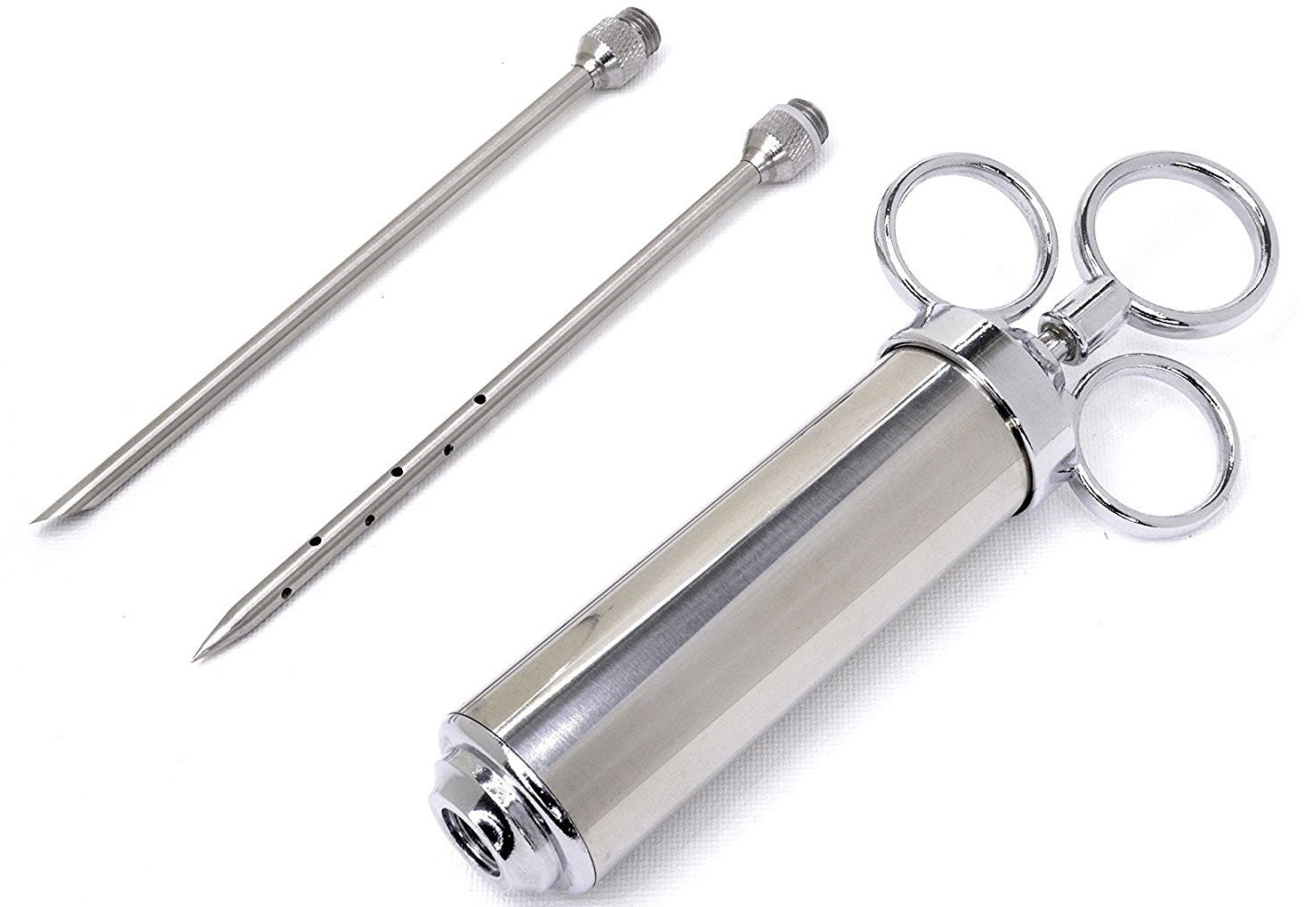 Naisidier 304 Stainless Steel Meat Injector Kit with 2 Professional Marinade Needles, 2-oz barrel
