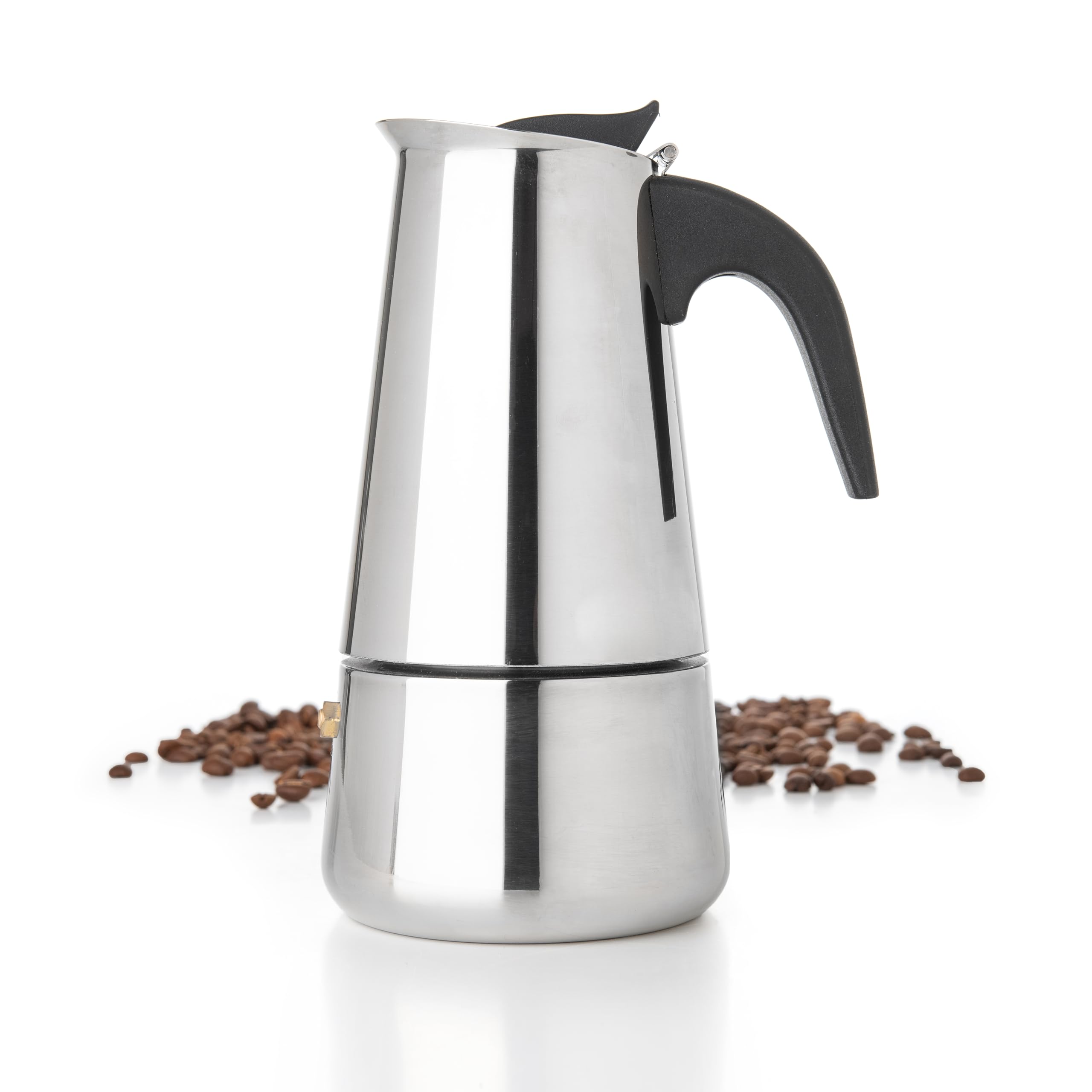 Mixpresso 6 Cup Greca Stovetop Espresso Maker 300ml/10oz, Moka Pot with Coffee Percolator Design, Stainless Steel Stove Top Coffee Maker for Camping or Home Use, Italian Coffee Maker Stovetop — image 1
