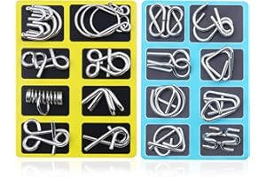 Metal Brain Teaser Wire Jigsaw Puzzle, 16 Pieces Unlock Interlocking Puzzle Toys, Metal Montessori Puzzle Set, Brains Teasers