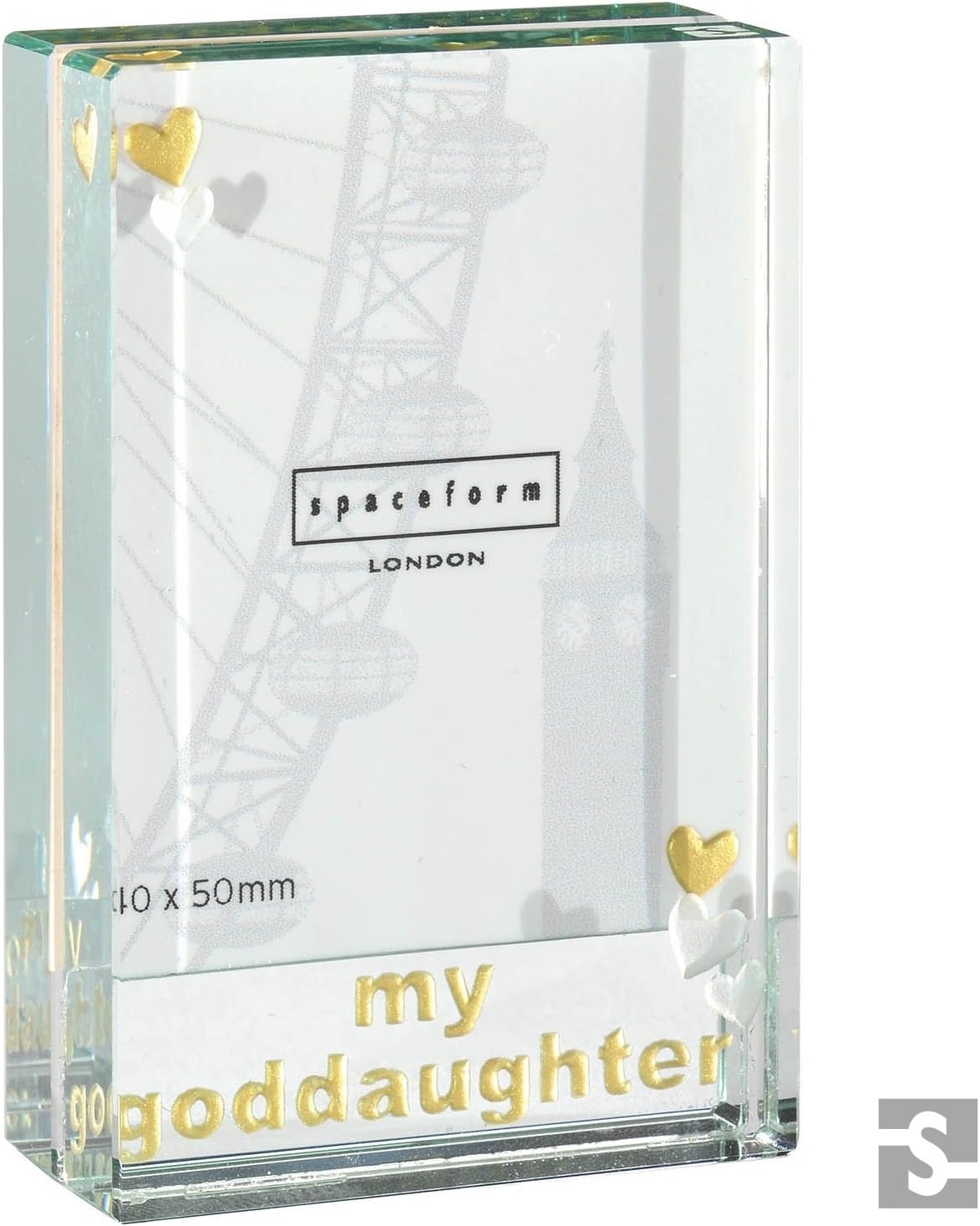 Spaceform Glass Dinky Photo Frame My Goddaughter Hearts 1888