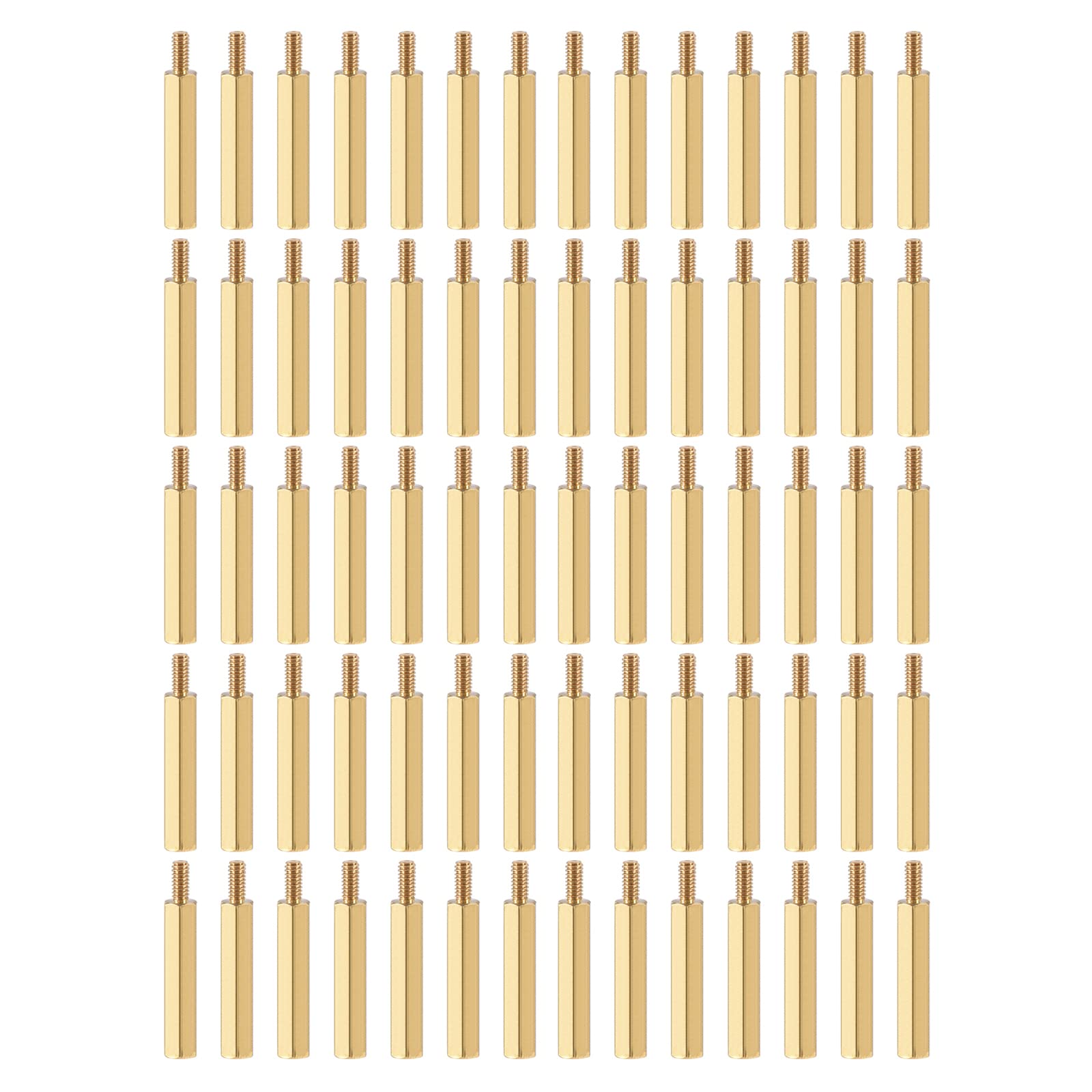 YOKIVE 80 Pcs M2.5 Standoff Screws, Brass Hex PCB Standoffs, Keep Height Consistent, Great for Motherboard (Gold Tone, 25mm+6mm)
