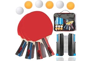 Hotolove Professional PingPong Paddles Set, Compact Storage Case | Ping Pong Paddle Set of 2/4 Players Set, High-Performance 