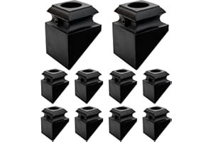 DEVALLEY Iron Balusters Slant Shoes - Aluminum Alloy Staircases Shoes for 5/8 Inch Round Interior Balusters,Wrought Iron Spindle Shoes with Screws,Matte Black - Set of 10……