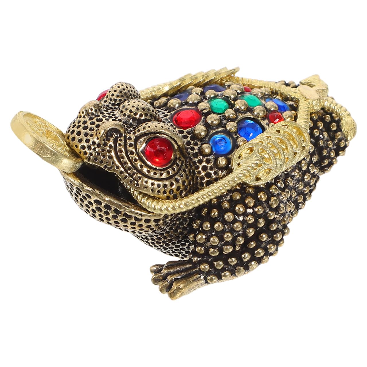 Artibetter Brass Money Frog Statue Feng Shui Three Legged Wealth Toad Golden Chinese Chan Chu Figurine Good Luck Chanchu Lucky Car Decor 2024 New Year Gift