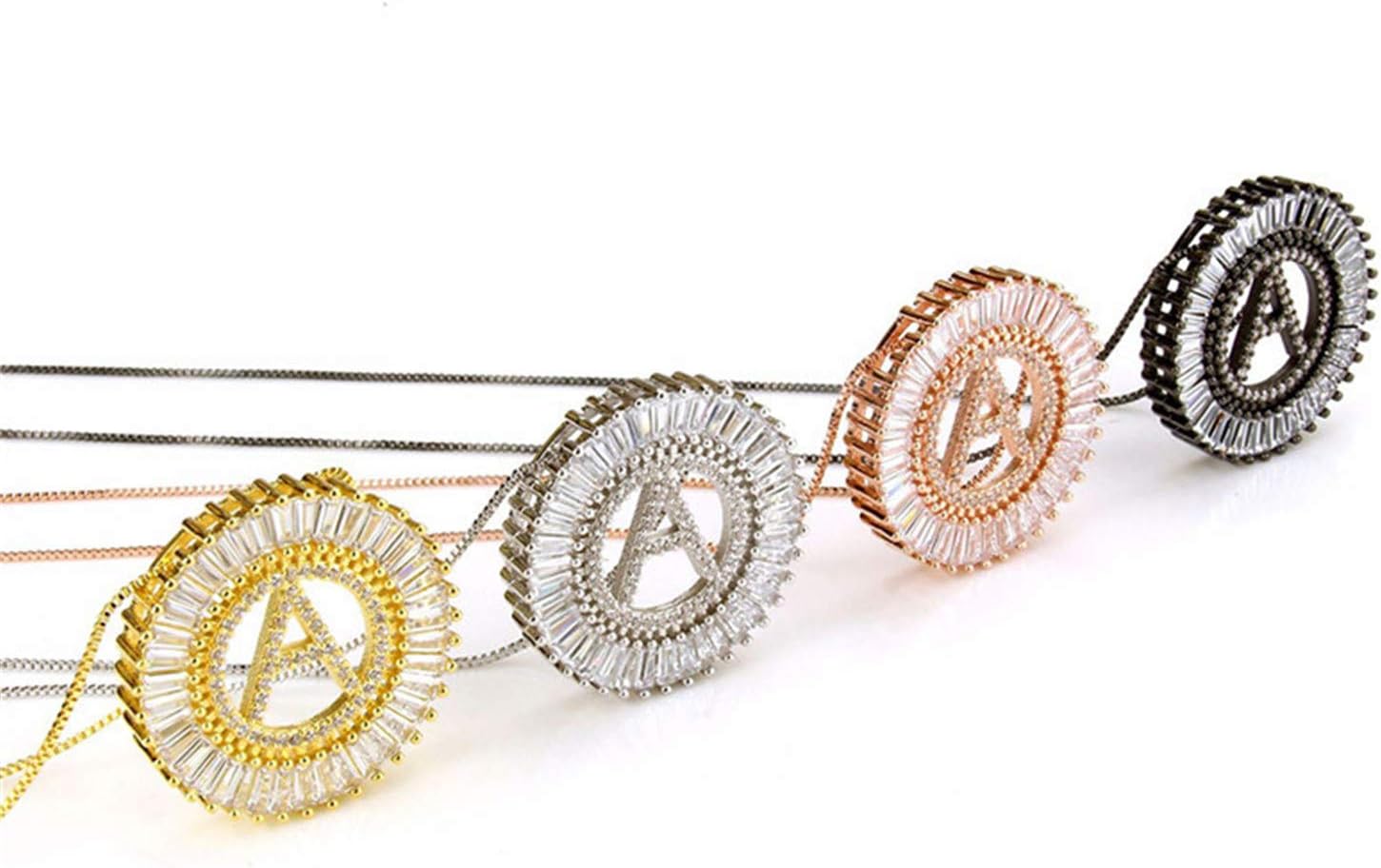 4 Colors Stainless Steel Circle Pendant Necklaces for Women 26 English Letter Golden Necklace Men Collares Lar