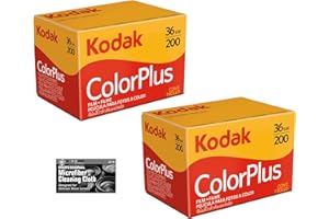 Kodak ColorPlus 200 Color Negative Film (35mm Roll Film, 36 Exposures) - 2 Pack with Cloth