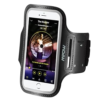 Mpow iPhone 6 6s iPhone 7 Armband,  [Ultra Comfortable] Adjustable Sports Armband Sweatproof  Running Phone Holder for iPhone 6 / iPhone 6s (4.7 inch) With Key Slots for Gym, Running, Biking, Hiking, Workout and other Sports, Black