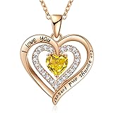 REDBEE Birthstone Pendant Necklaces for Wife Gift