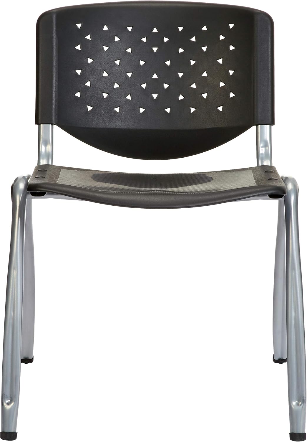 Phoenix Home Lublin Stackable Plastic Conference Chair, 5-Pack, Black and Silver: Furniture & Decor