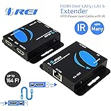 OREI 164-Feet HDMI Extender Over Single CAT5/CAT6 upto 1080p, Full HD, Loop Out Option, with IR (EX-165C)