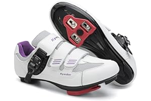 KYEDOO Womens Cycling Shoes Compatible with Peloton Bike Clip in Ladies Indoor Cycling Road Bike Riding Biking Shoes, Pre-Installed Delta Cleats