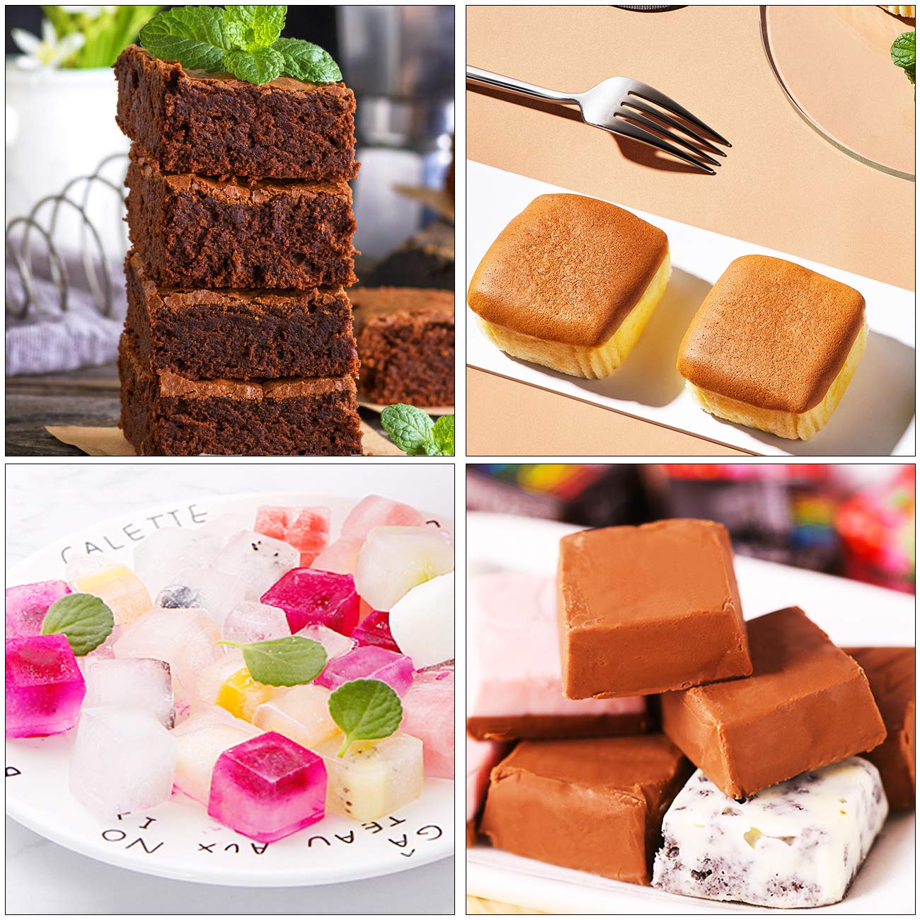 24-Cavity Rectangle Caramel Candy Silicone Molds,Chocolate Truffles Mold,Whiskey Ice Cube Tray,Grid Fondant Mould,Hard Candy Mold Pralines Gummy Jelly Mold