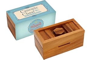 BSIRI Canopic Chest- Challenging Brain Teaser Wooden Box Mind Puzzles and Use as Money Box, Stash Box, Jewelry Box, 3D Puzzle Lock Box, Gift Card, Money Puzzle Box for Cash Gift