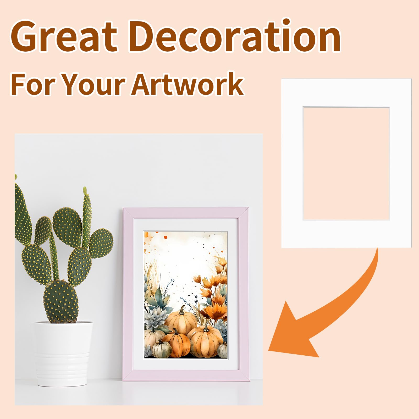10 Pack Picture Frame Mats, 11x14 Matted to 8x10 Photo Mats, Acid Free Picture Matting for Pictures Photos Watercolor Artwork (White)