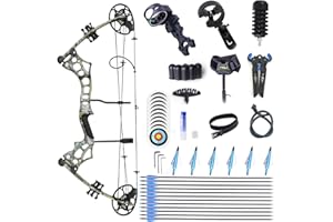 Moyujian Compound Bow and Arrow Set for Adults Archery Shooting Bow Adjustable 30-65LBS Composite Bow Combination 19.5"-30" Draw Length Hunting Equipment