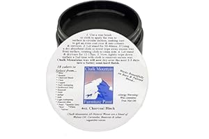 CHALK MOUNTAIN BRUSHES All Natural Furniture Finishing Waxes. Beautifys & Protects Painted & Unfinished Wood 4oz Charcoal Black