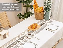 Linen Rectangle Table Cloth Waterproof Cotton