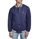 Champion Men's Logo Striped-trim Varsity Jacket