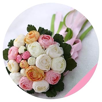 Amazoncom Artificial Bridesmaid Wedding Bouquets Pink