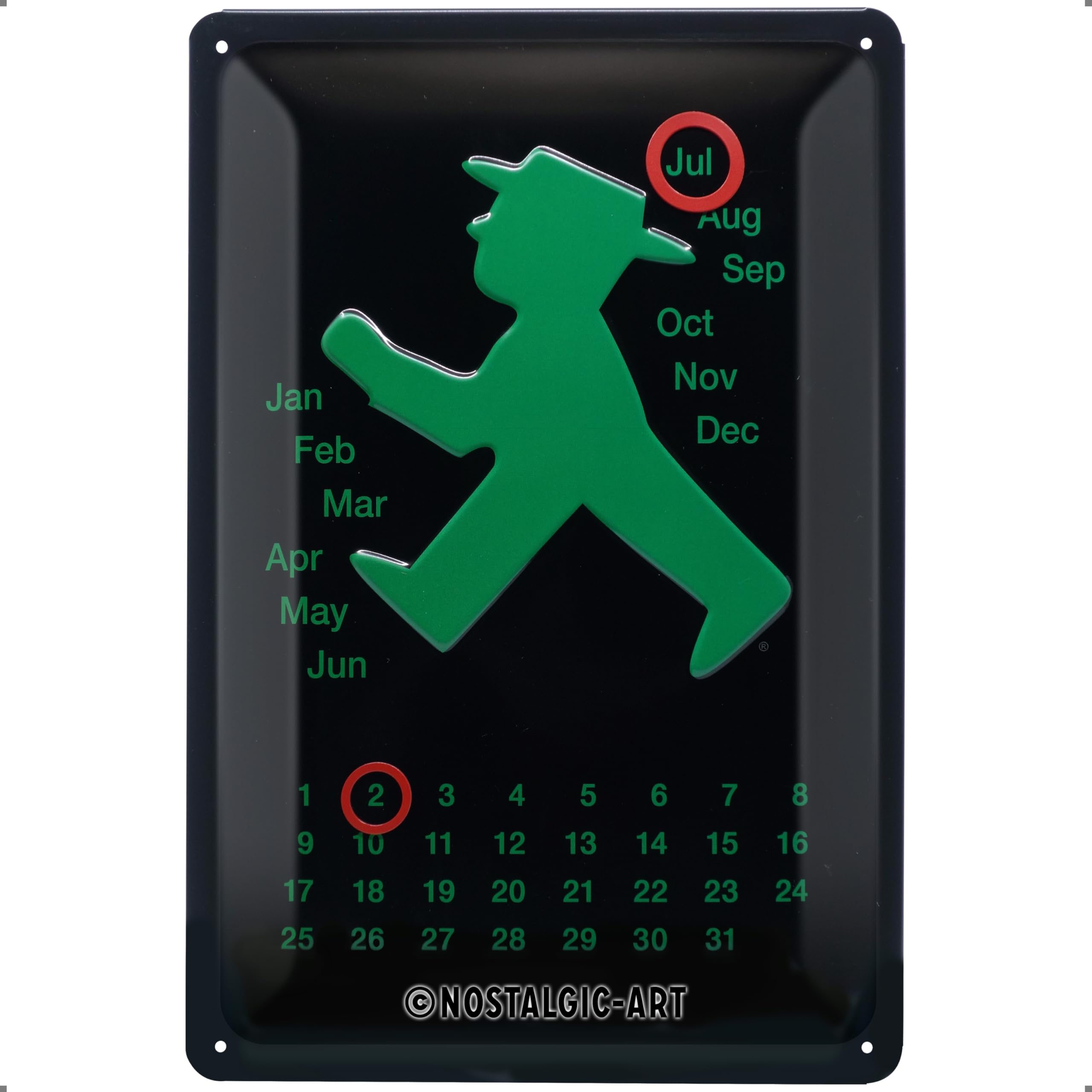 Nostalgic-Art Retro Tin Sign – Berlin – Ampelmann grün – Souvenir & Gift Idea, Metal Plaque, Vintage design for wall decoration, 20 x 30 cm