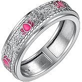 TYSO Lotus Anxiety Ring 925 Sterling Silver Lotus Flower Ring for Women Lotus Fidget Spinner Rings Jewelry Gifts
