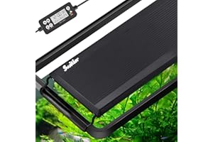 SWITIOR 24/7 LED Aquarium Light, IP68 Waterproof Extendable Bracket Fish Tank Light with Timer, 7 Colors, 10 Level Adjustable Brightness, DIY Mode Full Spectrum Aquarium Plant Light for 48-54 Inch Fish Tank