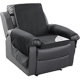 HOMBYS Recliner Chair Cushion for Elderly with Lumbar Support Pillow & Recliner Armrest Cover, 20"x20" Memory Foam Seat Cushion Non-Slip & Supportive, Machine Washable, Black