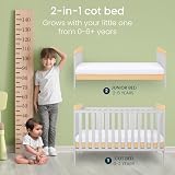 Tutti Bambini Rio 2-in-1 Baby Cot Bed with Cot Top Changer Oak & Dove Grey view 2