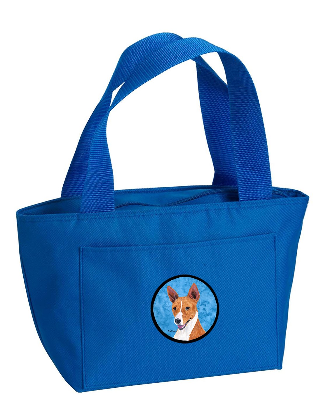 Caroline's Treasures SC9124BU Basenji Lunch or Doggie Bag, Large, Blue
