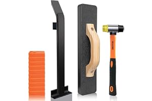 Laminate Flooring Tools, NAACOO Vinyl Flooring Tools, Tapping Block for Vinyl Plank Flooring, Knock 1-2 Times, Heavy Pull Bar, 40pc Flooring Spacers, Rubber Mallet | 4 in 1 Flooring Installation Kit