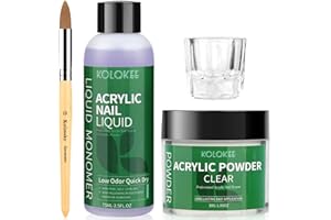 KOLQKEE Acrylic Nail Kit Acrylic Powder and Liquid Set with Kolinsky Nail Brush, Lamp (Not Required) for Home DIY Salon Nails Application