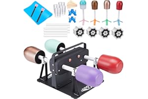 WAQONUY 4 Cup Turner for Crafts Tumbler, Tumbler Spinner for Epoxy Tumblers Clockwise Counterclockwise with 4 Independent Switch Professional Silent Steering (Black)