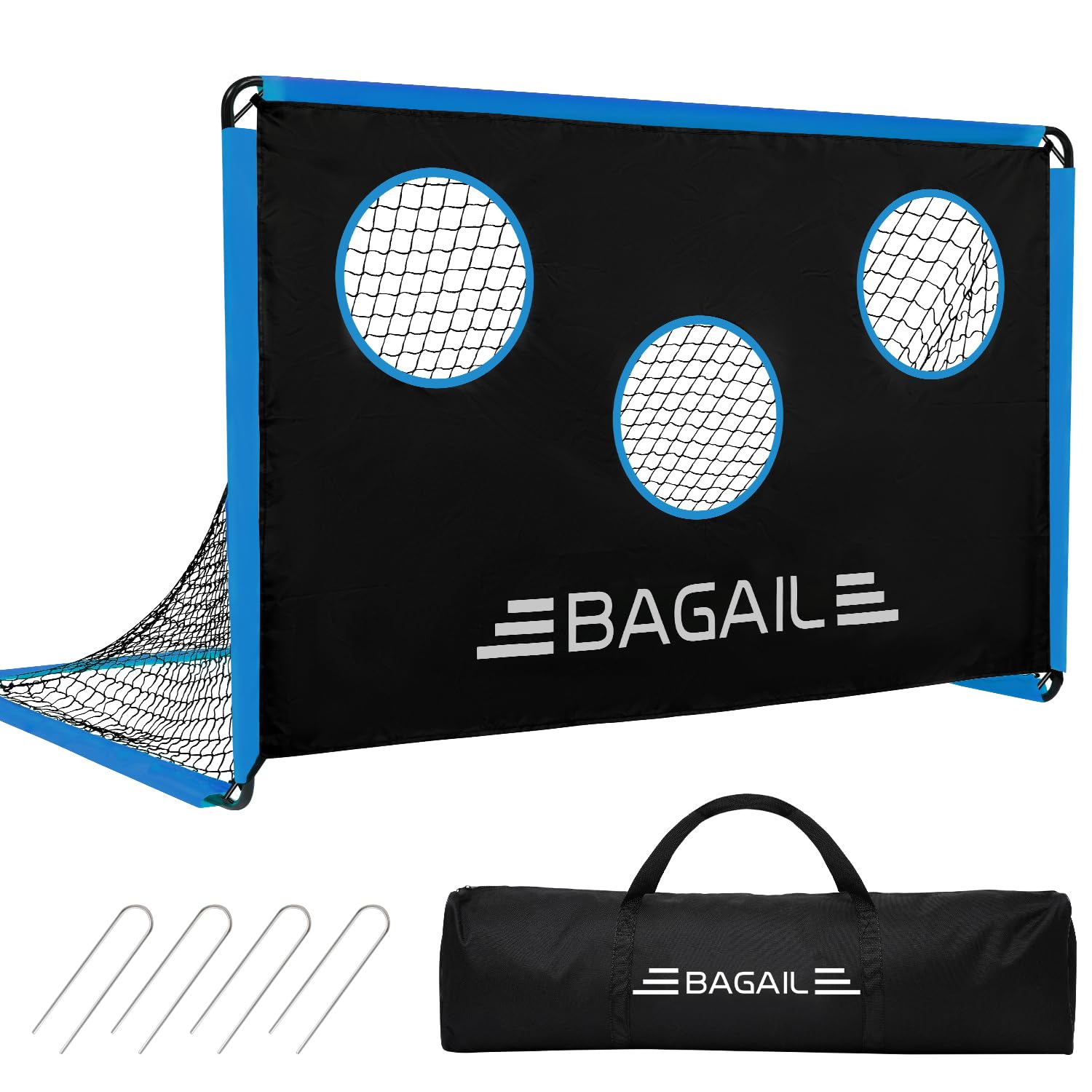 BAGAIL Upgraded Soccer Goal with Target, 2-In-1 Designed, Football Goal, Portable Carry Bag, Easy to Set up, Ideal for Garden Shooting Training and Recreational Matches, 180x120cm