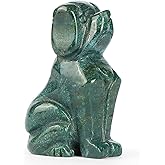 Artistone 2" Ocean Jasper Dog Crystal Animals Figurine Carved Gemstone Puppy Dog Statue Sculpture Craft Home Decorations