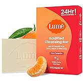 Lume Acidified Body Cleansing Bar - 24 Hour Odor Control - Removes Odor Better than Soap - Moisturizing Formula - Formulated Without SLS orParabens - OB/GYN Developed - 5 ounce (Clean Tangerine)