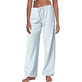 Viakeo Women's Striped Pajama Pants Cotton Lounge Pants Low Rise And Drawstring Pj Bottoms