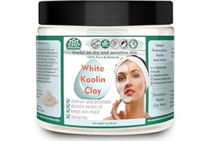 Relaxcation KAOLIN CLAY POWDER - 100% Natural and Pure White Kaolin Clay (China Clay) Cosmetic Grade, Great For Sensitive Skin, Use For Facial Masks, Hair Masks - 3 oz