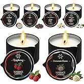 Sariiraw 6 Pack Low Temperature Massage Candle Set, Soy Wax Melts into Nourishing Skin Oil with Jojoba & Shea Butter, for Home Spa & Relaxation, 2.35 oz - 6 Scents