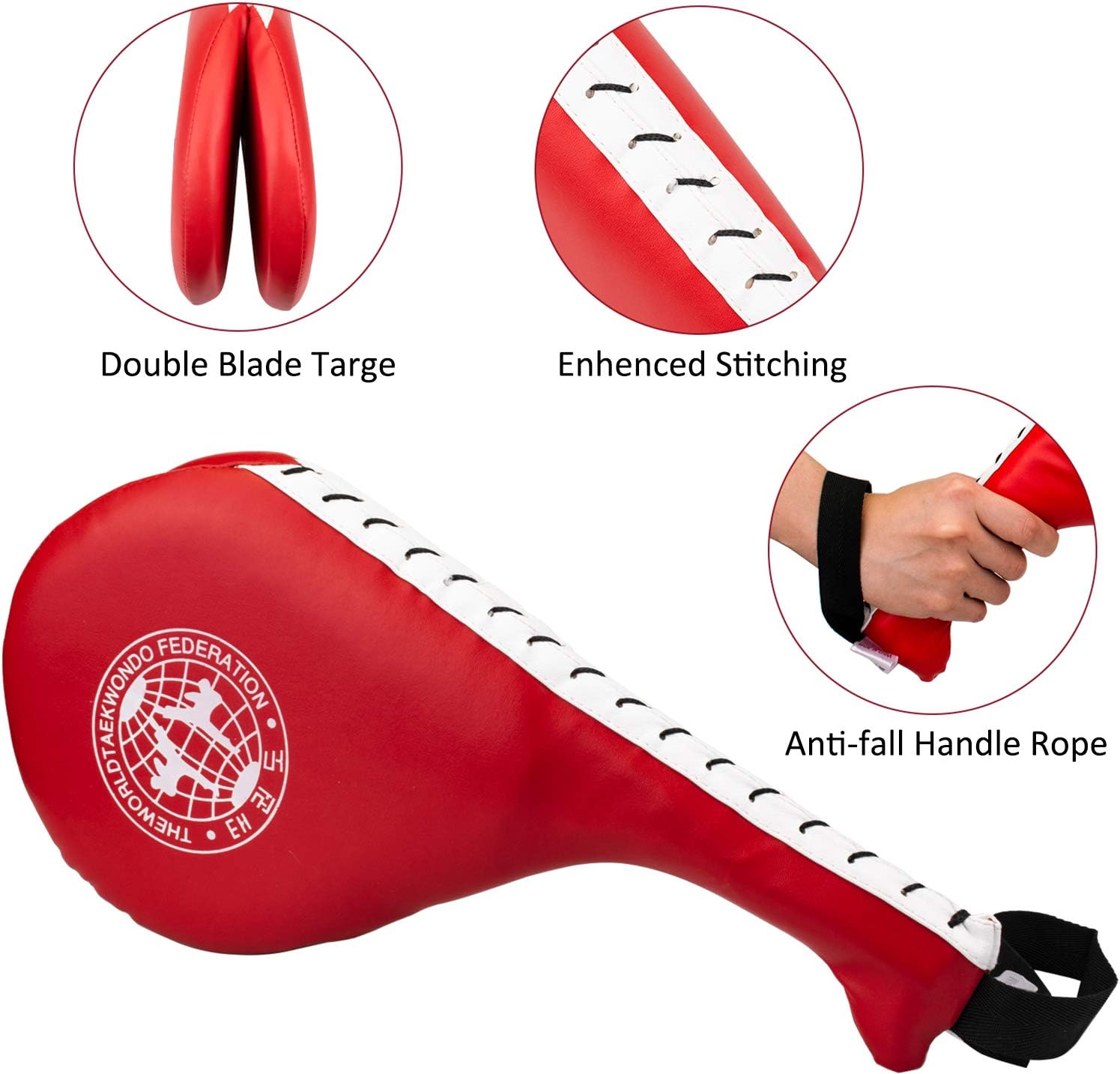 Nicunom 2 Pack Taekwondo Kick Pads, Durable Striking Pad Target TKD Karate Martial Arts Strike Targets Kickboxing Training, Red : Sports & Outdoors