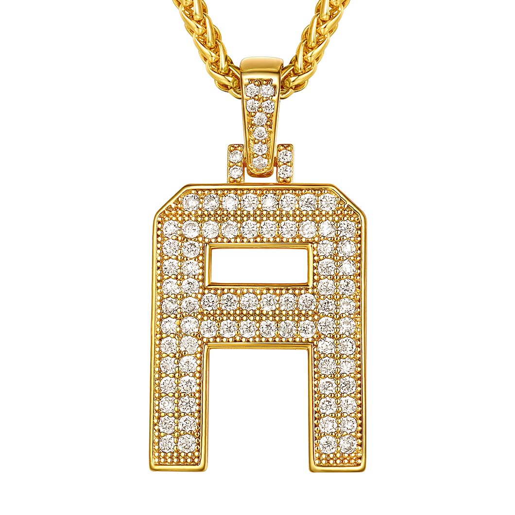 Richsteel A Necklace Letter Gold Initial Chain Men Jewellery Women Bling Name Necklaces — image 1
