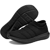 Men's Fashion Sneakers Wide Width - Striped Knit Upper, Lightweight Walking Shoes, Wide Toe Box Casual Athletic Shoes