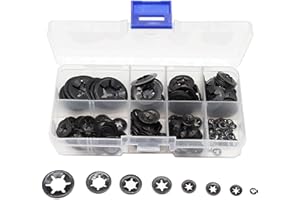cSeao 235pcs[8 Sizes] Black Starlock Internal Tooth Lock Washers Assortment Kit, M2/ M3/ M4/ M5/ M6/ M8/ M10/ M12